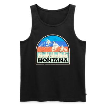 Montana Alpinisme Sommet Escalade Randonnée - Débardeur bio Premium Homme - noir - Devant - Michal (187cm)