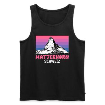 Matterhorn Bergsteiger Summit Wandern klettern - Männer Premium Bio Tank Top - Schwarz - Vorne - Michal (187cm)
