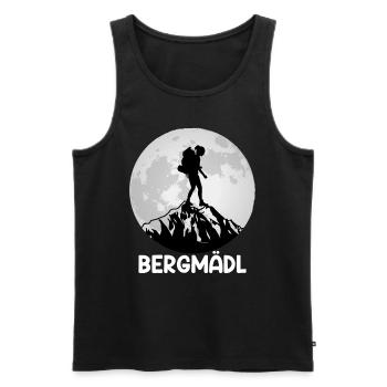 Bergfan Bergmädl Bergsteiger Wanderer klettern - Männer Premium Bio Tank Top - Schwarz - Vorne - Michal (187cm)