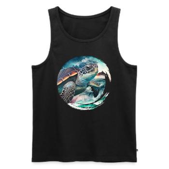 Rettet die Schildkröten Umweltschutz Ozean - Männer Premium Bio Tank Top - Schwarz - Vorne - Michal (187cm)