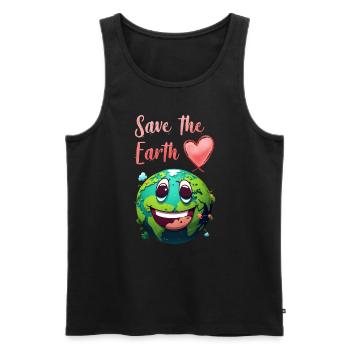 Save the Earth Umweltschutz und Artenschutz - Männer Premium Bio Tank Top - Schwarz - Vorne - Michal (187cm)