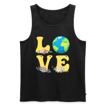 Save the Earth LOVE Mission Erde Umweltschutz - Männer Premium Bio Tank Top - Schwarz - Vorne - Michal (187cm)