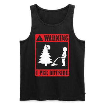 I love peeing outside hikers funny mountains - Men's Premium Organic Tank Top - black - Front - Michal (187cm)