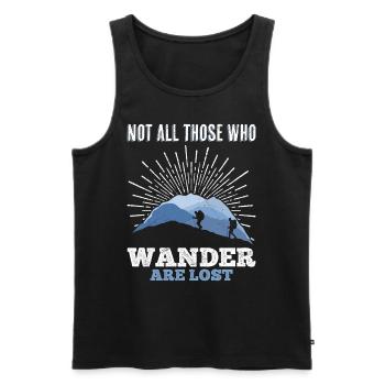 Wanderer Nicht alle die wandern verlaufen sich - Männer Premium Bio Tank Top - Schwarz - Vorne - Michal (187cm)