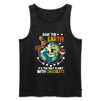 Rettet die Erde Schokoladenliebhaber Umweltschutz - Männer Premium Bio Tank Top - Schwarz - Vorne - Michal (187cm)