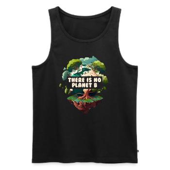Il n’y a pas de Planète B Earth Day Mission Erde - Débardeur bio Premium Homme - noir - Devant - Michal (187cm)