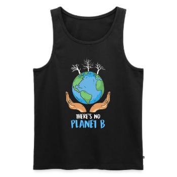 There is no Planet B Umweltschutz Mission Erde - Männer Premium Bio Tank Top - Schwarz - Vorne - Michal (187cm)