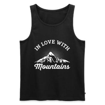 Verliebt in die Berge Hiking - Männer Premium Bio Tank Top - Schwarz - Vorne - Michal (187cm)