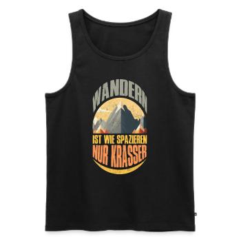 Wanderer Naturburschen Wandern lustig Bergsteiger - Männer Premium Bio Tank Top - Schwarz - Vorne - AI Model Male 178 light (178cm)