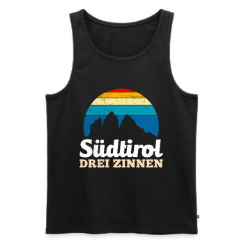 Drei Zinnen Südtirol Bergsteiger und Wanderer - Männer Premium Bio Tank Top - Schwarz - Vorne - Michal (187cm)