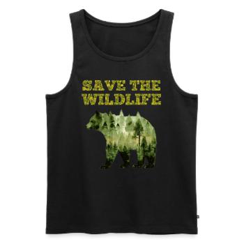 Rette die Erde Umweltschutz Artenschutz Earth Day - Männer Premium Bio Tank Top - Schwarz - Vorne - Michal (187cm)