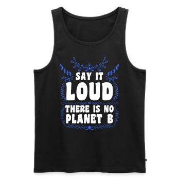 Il n’y a pas de Planète B Earth Day Mission Erde - Débardeur bio Premium Homme - noir - Devant - AI Model Male 178 light (178cm)