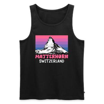 Matterhorn Mountaineer Summit Randonnée Escalade - Débardeur bio Premium Homme - noir - Devant - AI Model Male 178 light (178cm)