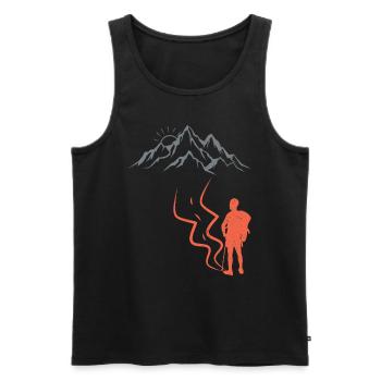 klettern Bergsteiger Wanderer Summit - Männer Premium Bio Tank Top - Schwarz - Vorne - Michal (187cm)