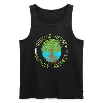 Les écologistes sauvent la Terre L’amour environnemental - Débardeur bio Premium Homme - noir - Devant - Michal (187cm)
