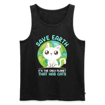 Save Earth Katzenliebhaber Artenschutz Umwelt - Männer Premium Bio Tank Top - Schwarz - Vorne - AI Model Male 178 light (178cm)
