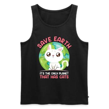 Save Earth Katzenliebhaber Artenschutz Umwelt - Männer Premium Bio Tank Top - Schwarz - Vorne - Michal (187cm)
