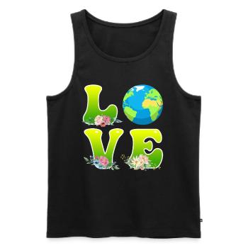 Save the Earth LOVE Mission Erde Umweltschutz - Männer Premium Bio Tank Top - Schwarz - Vorne - Michal (187cm)