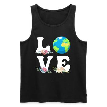 Save the Earth LOVE Mission Erde Umweltschutz - Männer Premium Bio Tank Top - Schwarz - Vorne - Michal (187cm)