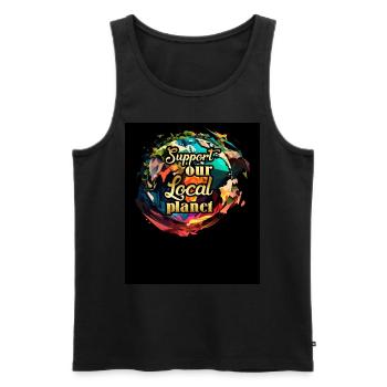 Support local Planet Environmental protection Nature - Men's Premium Organic Tank Top - black - Front - Michal (187cm)