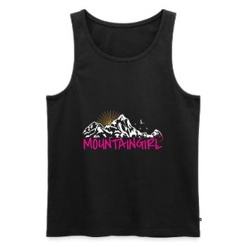 Mountaingirls Wanderer Bergfan Bergsteiger Frauen - Männer Premium Bio Tank Top - Schwarz - Vorne - Michal (187cm)