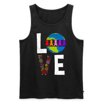 Earth Day Design Love Cooler Earth Day Environment - Débardeur bio Premium Homme - noir - Devant - AI Model Male 178 light (178cm)