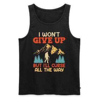 Bergsteiger lustig Bergfan Wandern - Männer Premium Bio Tank Top - Schwarz - Vorne - Michal (187cm)