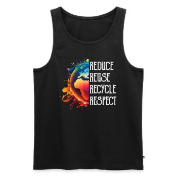 Recycling Umweltschutz Rette die Erde Artenschutz - Männer Premium Bio Tank Top - Schwarz - Vorne - AI Model Male 178 light (178cm)