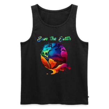 Save the Earth Umweltschutz und Artenschutz - Männer Premium Bio Tank Top - Schwarz - Vorne - AI Model Male 178 light (178cm)