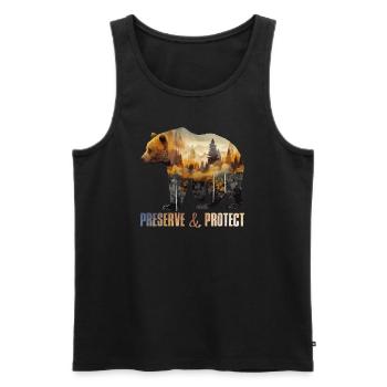 Environmental Protection Earth Day Endangered Species Mission Earth - Men's Premium Organic Tank Top - black - Front - AI Model Male 178 light (178cm)