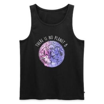 There is no Planet B Earth Day Umweltschutz - Männer Premium Bio Tank Top - Schwarz - Vorne - Michal (187cm)