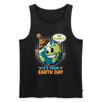 Mission Jour de la Terre Protection de la Terre et du climat Environnement - Débardeur bio Premium Homme - noir - Devant - Michal (187cm)