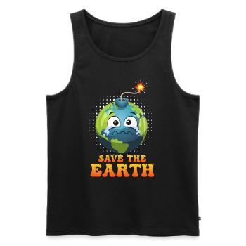 Save the Earth LOVE Mission Erde Umweltschutz - Männer Premium Bio Tank Top - Schwarz - Vorne - Michal (187cm)