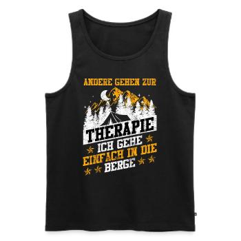 Others go to therapy I'm going to the mountains - Men's Premium Organic Tank Top - black - Front - AI Model Male 178 light (178cm)