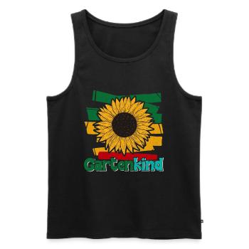 Gartenkind Sonnenblumen Gartenliebhaberin - Männer Premium Bio Tank Top - Schwarz - Vorne - Michal (187cm)