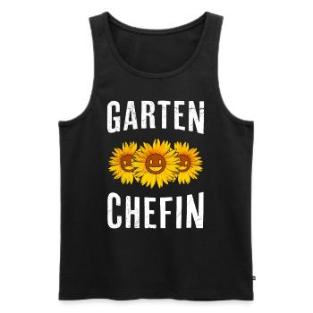 Garten Chefin Sonnenblumen Gartenfreundin Blumen - Männer Premium Bio Tank Top - Schwarz - Vorne - Michal (187cm)