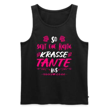 Weltbeste Tante krasse Tanten Muttertag Aunties - Männer Premium Bio Tank Top - Schwarz - Vorne - Michal (187cm)
