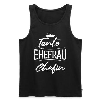 Tante Ehefrau Chefin Legende Auntie Tanten - Männer Premium Bio Tank Top - Schwarz - Vorne - Michal (187cm)