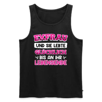 Scheidungsparty Ex Frau glücklich geschieden - Männer Premium Bio Tank Top - Schwarz - Vorne - Michal (187cm)