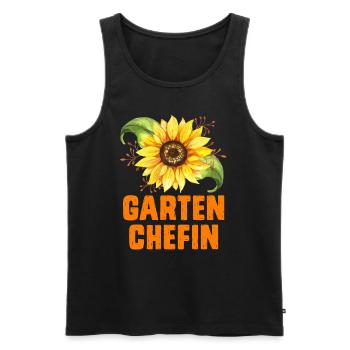 Garten Chefin Sonnenblumen Gartenfreundin - Männer Premium Bio Tank Top - Schwarz - Vorne - Michal (187cm)