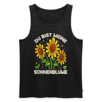 Du bist meine Sonnenblume Liebe Freundschaft - Männer Premium Bio Tank Top - Schwarz - Vorne - Michal (187cm)