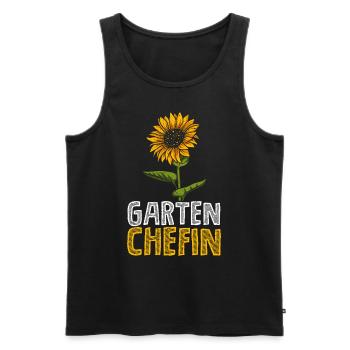 Garten Chefin Sonnenblumen Gartenfreundin - Männer Premium Bio Tank Top - Schwarz - Vorne - Michal (187cm)