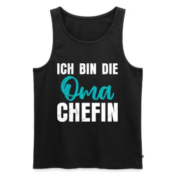 Oma Ehefrau und Chefin Muttertag super Oma - Männer Premium Bio Tank Top - Schwarz - Vorne - AI Model Male 178 light (178cm)