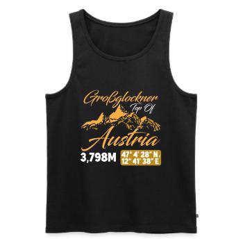 Großglockner Österreich Berge Wanderer Bergsteiger - Männer Premium Bio Tank Top - Schwarz - Vorne - AI Model Male 178 light (178cm)