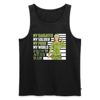 Proud Father Army Soldier Daughter Patriot - Men's Premium Organic Tank Top - black - Front - Michal (187cm)
