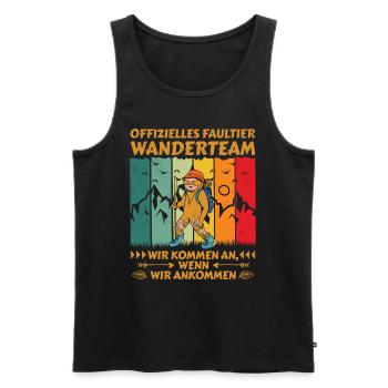Hiking Team Sloth Hiking - Men's Premium Organic Tank Top - black - Front - Michal (187cm)