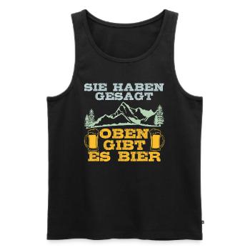 Hiker Beer Fan At the top there is beer Mountain Fan Mountains - Men's Premium Organic Tank Top - black - Front - Michal (187cm)
