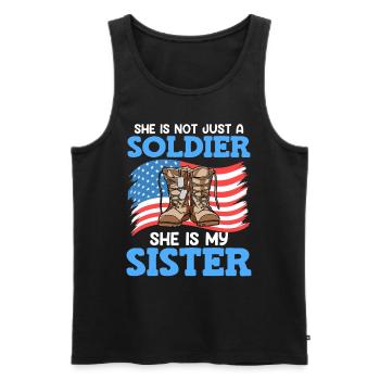 Proud Brother Air Force Soldier Army Fan - Men's Premium Organic Tank Top - black - Front - Michal (187cm)