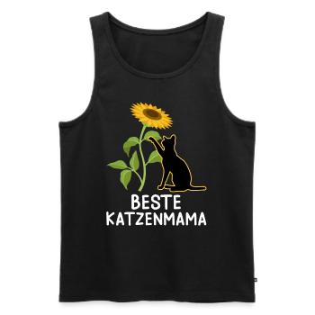 Beste Katzenmama I love Cats Katzenhalter - Männer Premium Bio Tank Top - Schwarz - Vorne - Michal (187cm)