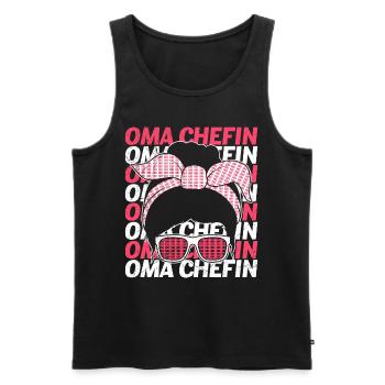 Oma und Chefin Grandma Muttertag Omi - Männer Premium Bio Tank Top - Schwarz - Vorne - AI Model Male 178 light (178cm)
